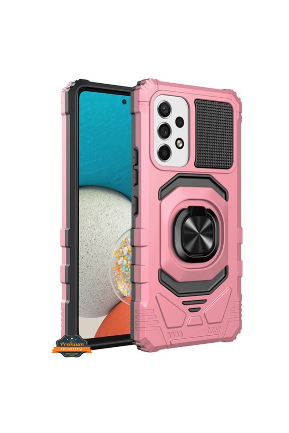 Phone Case For AT&T Motivate Pro 5G AT&T Motivate Pro 5G Hybrid Magnetic Car Mount Ring Kickstand Stand Holder Full-Body Armor Protective [Military Grade] Cover, Rose Gold