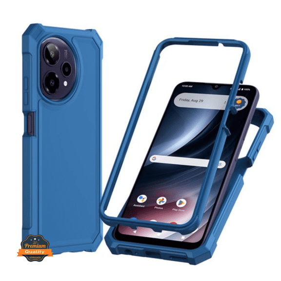 Xpression Phone Case For AT&T Motive Pro 2 Full-Body Dual Layer Hybrid Case Slim, Drop-Proof TPU Hard PC, Durable Corner Front Bumper Protector Cover, Blue