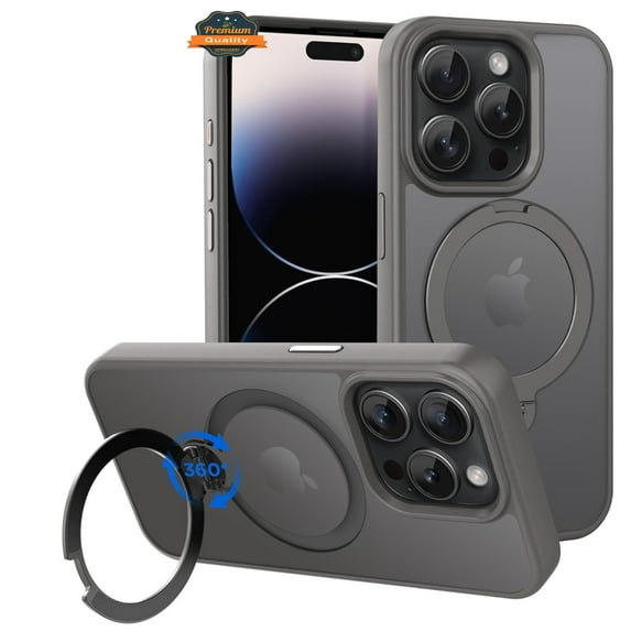 Xpression Phone Case For Apple iPhone 17 AIR Translucent Matte Finish, MagSafe Compatible, Built-in Ring Stand, Shockproof Protective Back Cover, Gray