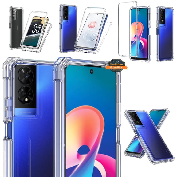 Xpression Phone Case For BLU View 5 (2024) Full-Body Dual Layer Hybrid Case Slim, Drop-Proof TPU Hard PC, Durable Corner Front Bumper Protector Cover, Clear Transparent