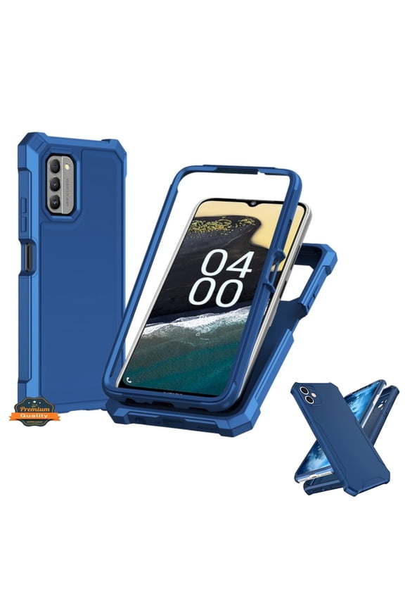 Xpression Phone Case For BLU View 5 Pro (2024) Full-Body Dual Layer Hybrid Case Slim, Drop-Proof TPU Hard PC, Durable Corner Front Bumper Protector Cover, Blue