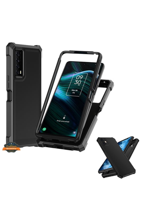 Xpression Phone Case For Boost Mobile Celero 5G SC (2024) Full-Body Dual Layer Hybrid Case Slim, Drop-Proof TPU Hard PC, Durable Corner Front Bumper Protector Cover, Black