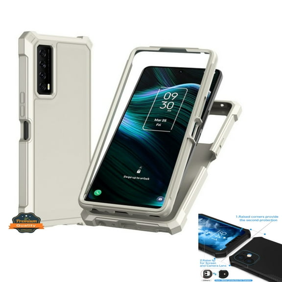 Xpression Phone Case For Cricket Debut S2, AT&T Calypso 4 Full-Body Dual Layer Hybrid Case Slim, Drop-Proof TPU Hard PC, Durable Corner Front Bumper Protector Cover, Gray