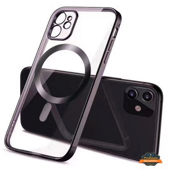 Xpression Phone Case For Apple iPhone 16e /iPhone SE4 Clear Hybrid Case with Plating Chrome Frame, Camera Protection, MagSafe Compatible Cover, Black