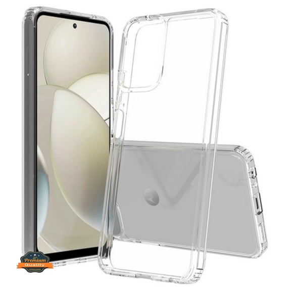Xpression Phone Case For Motorola Edge 2025 Crystal HD Clear Back Hybrid Case TPU Bumper Frame Slim Shockproof Hard Defender Cover, Clear