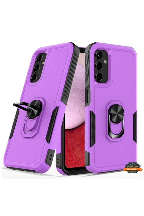 Xpression Phone Case For Samsung Galaxy A26 Heavy Duty Rugged Hybrid, Dual-Layer Shockproof Protection with Magnetic Ring Stand Holder Cover, Purple