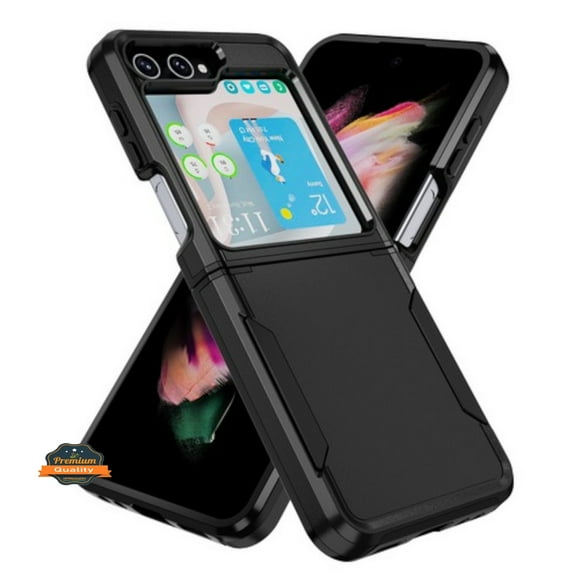 Xpression Phone Case For Samsung Galaxy Z Flip 7 Rugged Heavy-Duty Dual Layer Military-Grade, Rubber TPU Defender, Hybrid Shockproof Cover, Black