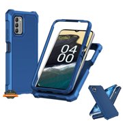 Xpression Phone Case For TCL K33 5G Full-Body Dual Layer Hybrid Case Slim, Drop-Proof TPU Hard PC, Durable Corner Front Bumper Protector Cover, Blue