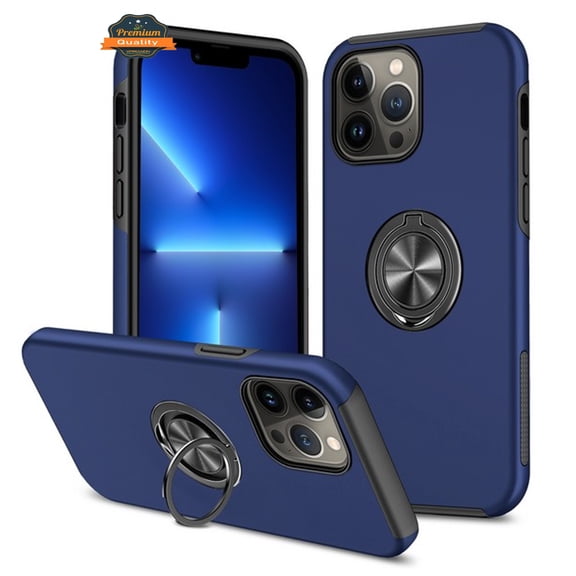 Xpression Phone Case For Motorola Edge 2025 Military Grade Hybrid Case with Flat Metal Ring 360° Rotation Kickstand, Slim Fit Back Hard PC Cover, Blue