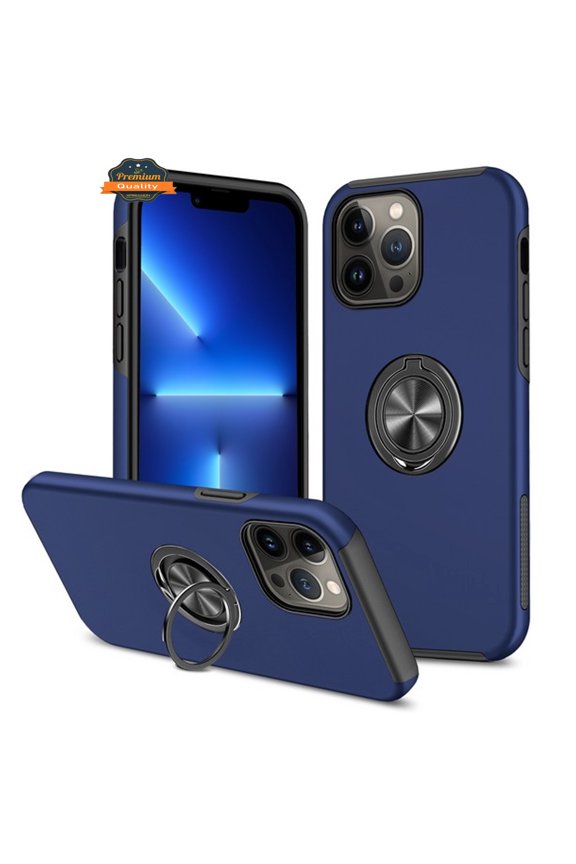 Xpression Phone Case For Motorola Moto G Power 5G 2026 Military Grade Hybrid Case with Flat Metal Ring 360° Rotation Kickstand, Slim Fit Back Hard PC Cover, Blue