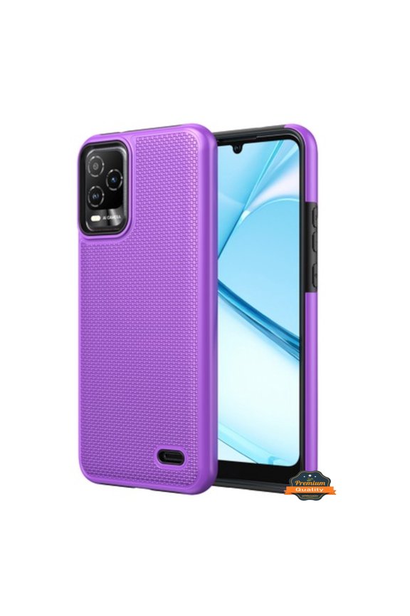 Xpression Phone Case For TCL K33 5G Dual Layer Slim & Tough Hybrid Shockproof Heavy Duty TPU Matte with Textured Rugged Shell Protection Cover, Purple