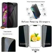 Xpression Screen Protector for Apple iPhone 14 6.1 Privacy Screen Protector Anti Spy 9H Dark Tempered Glass Screen Film Guard Case Friendly - Black
