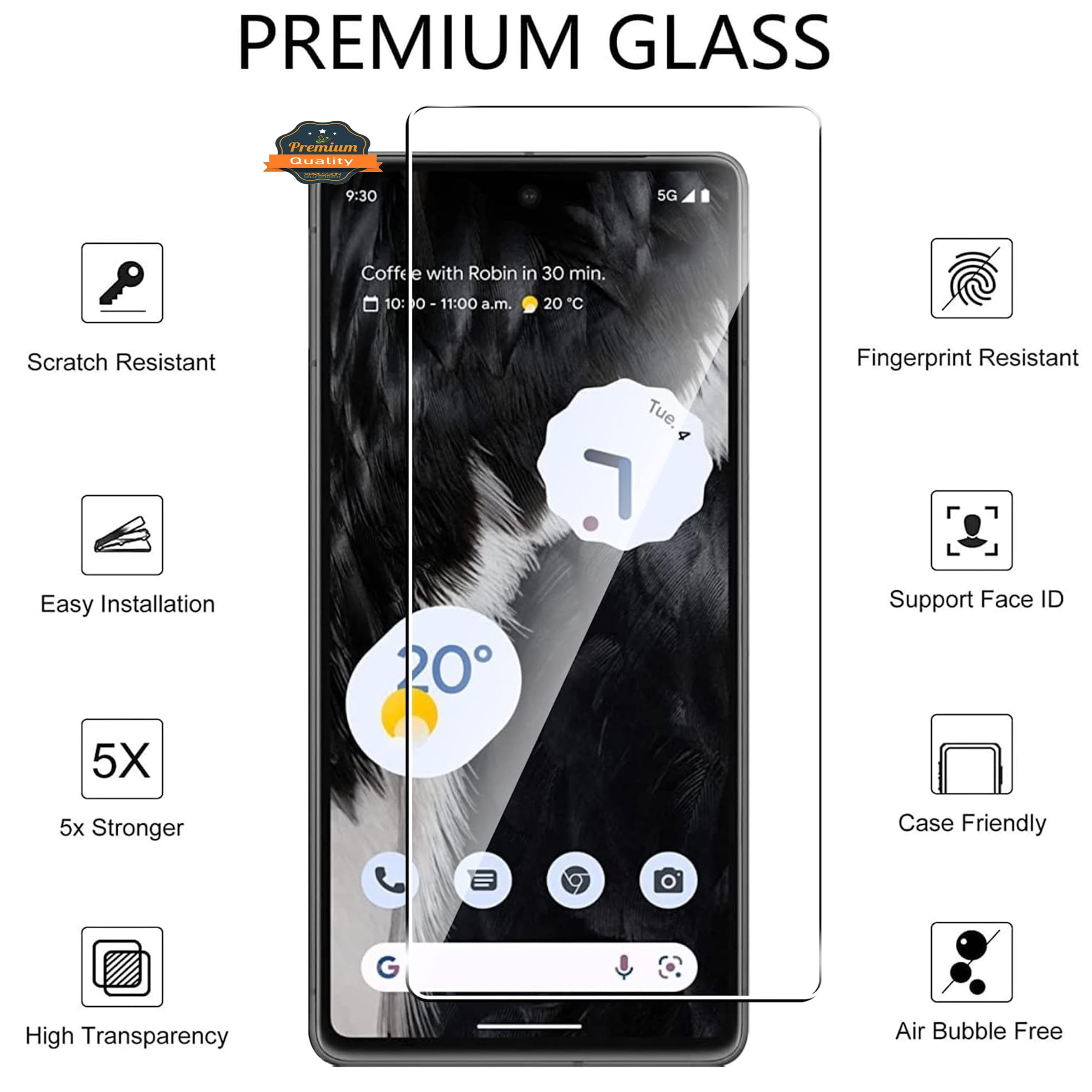 Xpression Tempered Glass Screen Protector for Google Pixel 7 Screen Cover Case Friendly HD Clear
