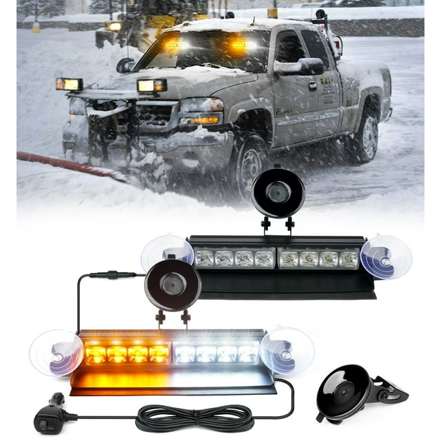 Xprite 16LED Windshield Strobe Light Bar with Triangular Install, 22