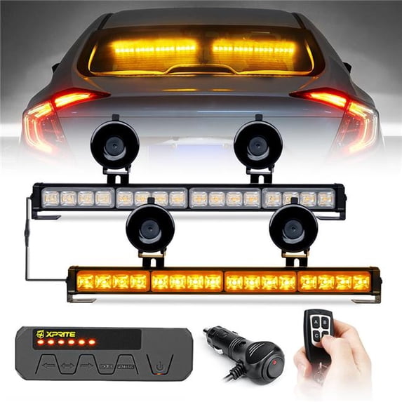 Xprite 17 in. White & Amber Dual LED Directional Traffic Advisor Light Bars, Contract G2 Series