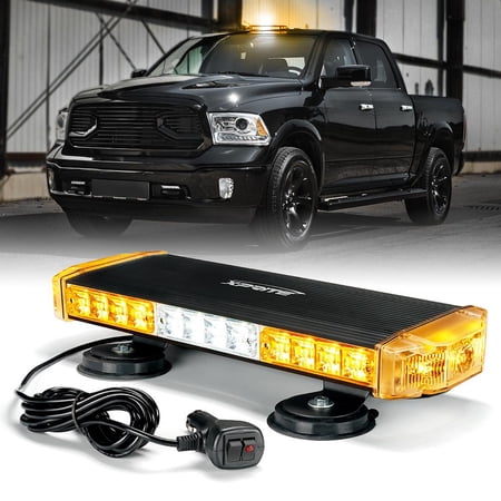 Xprite 18" Response Series Emergency Rooftop Strobe Light with Magnetic Mount - White Amber