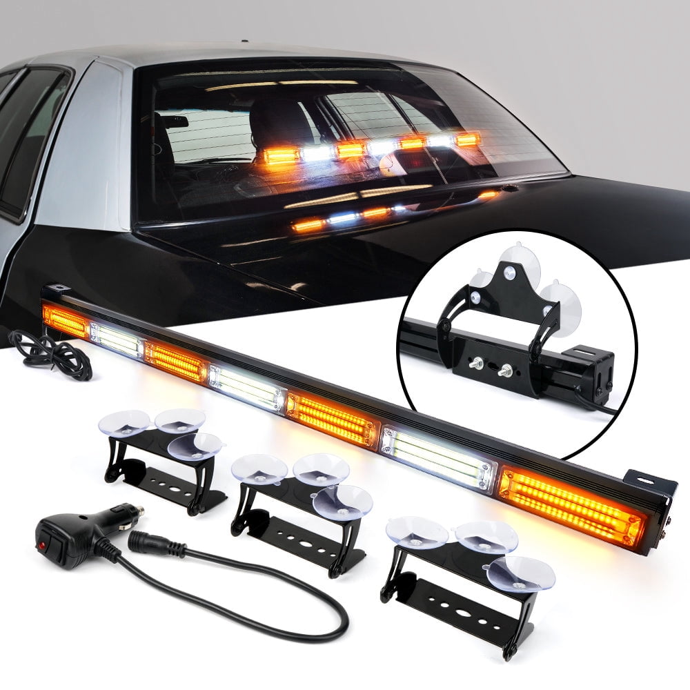 Emergency Lights For Vehicles 31" Amber/White LED Strobe Light Bar - Dash/Windshield Mount, 12V, Traffic Advisor For Vehicles Flashing Lights For Vehicles - Foto 7