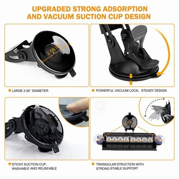 Xprite 8" Cadet Series Windshield LED Strobe Lights - Amber