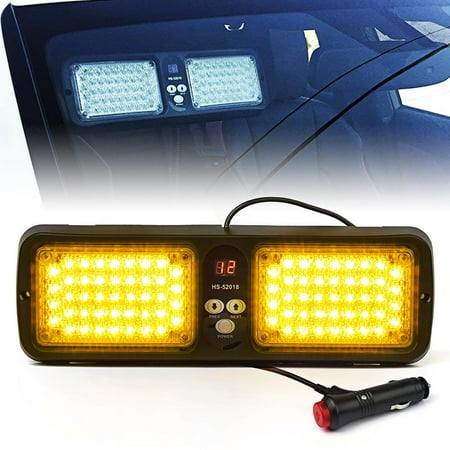 Xprite 86 LED Trap Series Sun Visor Windshield Dash Security Strobe Flash Light - Amber
