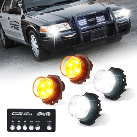 Xprite Covert 4 Series Hide-A-Way Headlight LED Strobe Lights