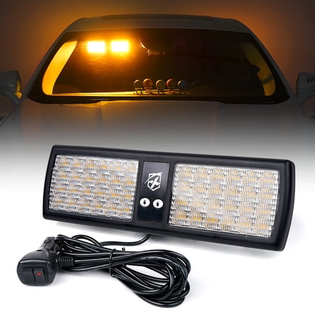 Xprite Decoy Series Windshield Visor 48 LED Strobe Lights - Amber