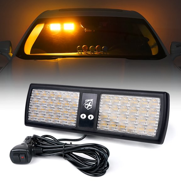 Xprite Decoy Series Windshield Visor 48 LED Strobe Lights - Amber