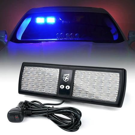 Xprite Decoy Series Windshield Visor 48 LED Strobe Lights - Blue