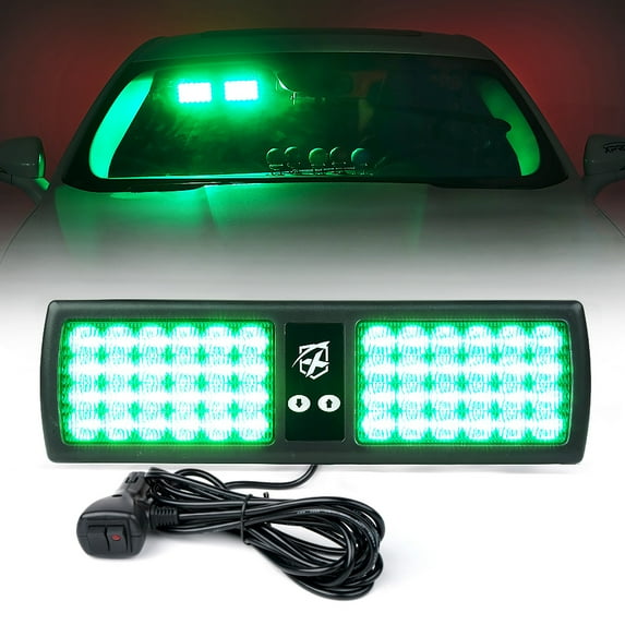 Xprite Decoy Series Windshield Visor 48 LED Strobe Lights - Green