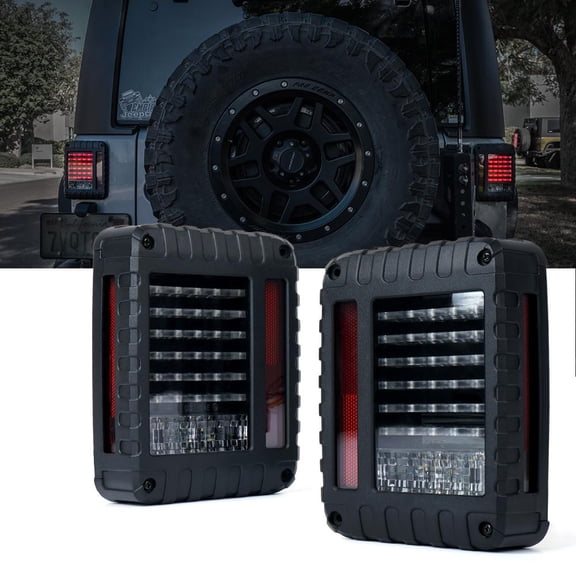 Xprite Defender Series LED Tail Light Assembly with Clear Lens For Jeep Wrangler JK JKU 2007 - 2018