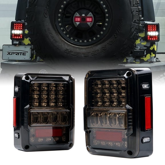 Xprite Destroyer Series Red LED Taillights For 2007 - 2018 Jeep Wrangler JK