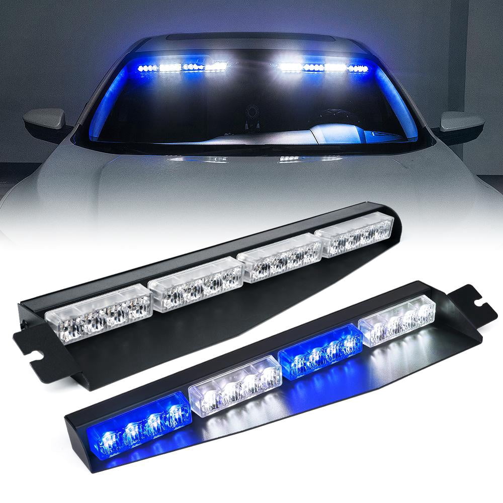 Led Visor Sign Xprite Elite Series Dual LED Visor Windshield Strobe Lights - White ...