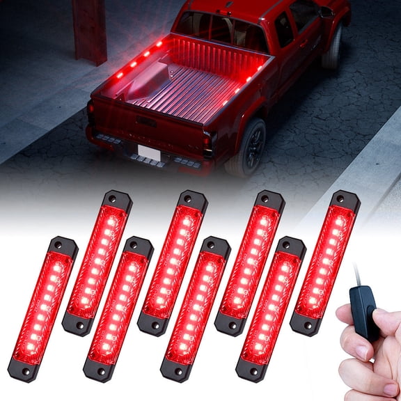 Xprite Focal Series Truck Bed Interior Exterior LED Light 8 Pod Set w/ Switch