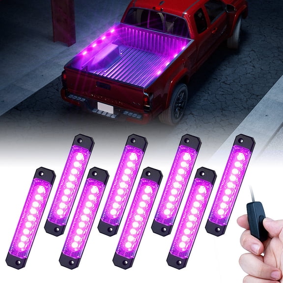 Xprite Focal Series Truck Bed Interior Exterior LED Light 8 Pod Set w/ Switch