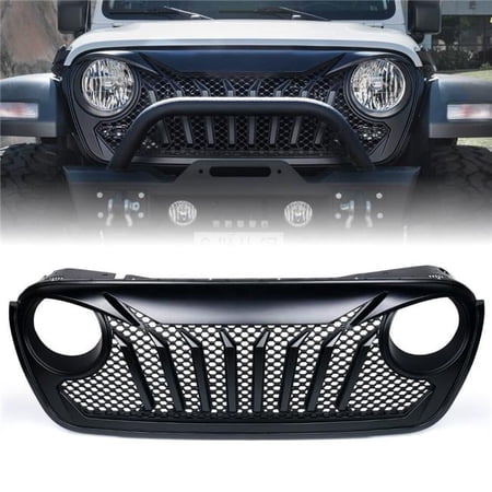Xprite Front Black Grille with Mesh Grill Compatible with 2018-2019 Jeep Wrangler JL - Diamondback Series