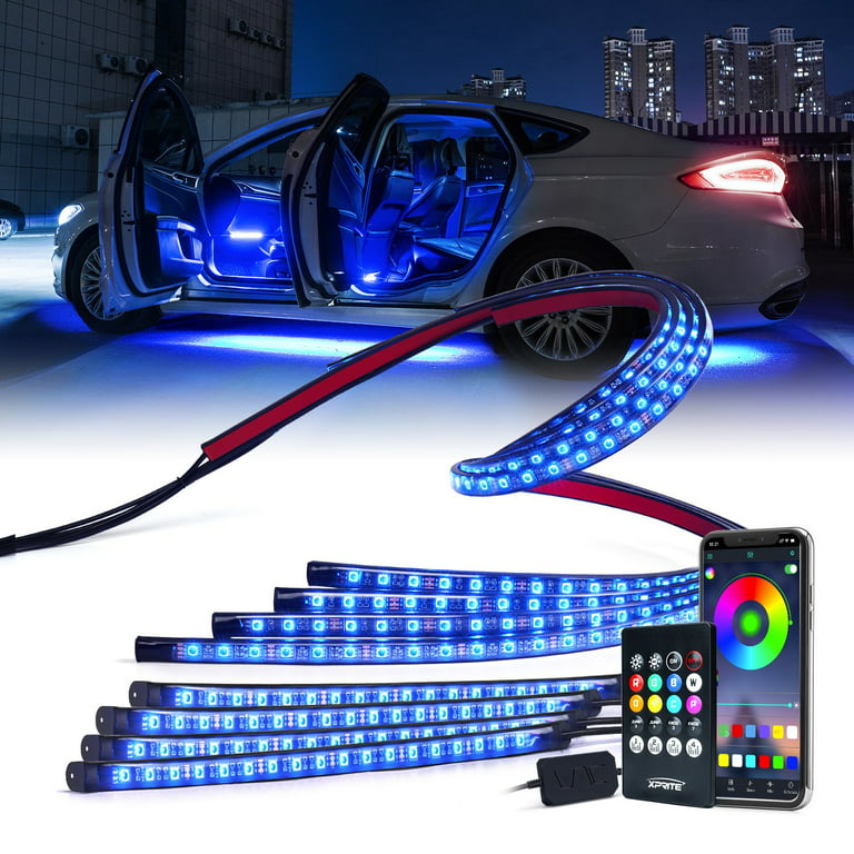 Xprite Fusion Series LED RGB Underbody Glow Kit with Remote Control and Bluetooth Compatible