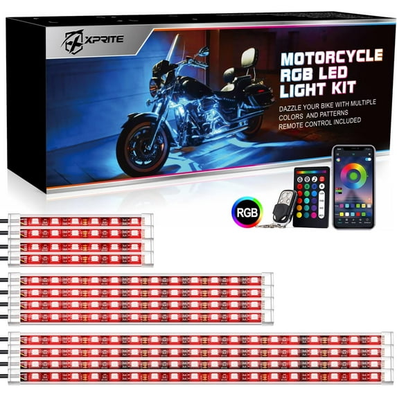 Xprite G2 Moto Series LED RGB Underbody Glow Kit with Bluetooth & Remote Control