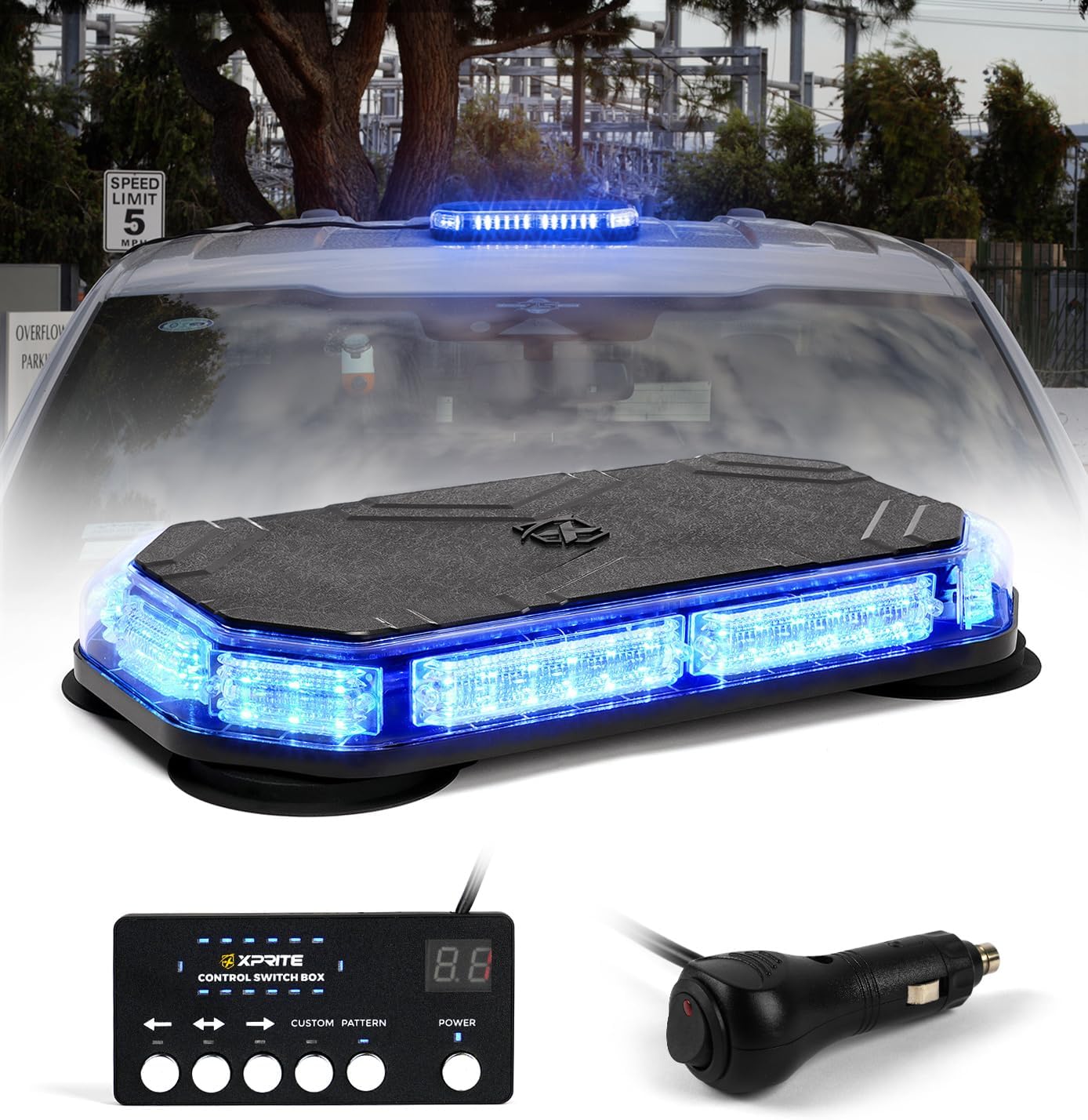 Xprite High-Visibility LED Strobe Emergency Light - Magnetic Mount ...