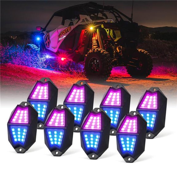 Xprite  LED RGB-W Rock Lights, Multi Color - 10 Piece
