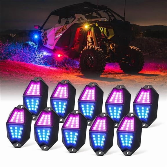 Xprite  LED RGB-W Rock Lights, Multi Color - 4 Piece