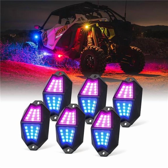 Xprite  LED RGB-W Rock Lights, Multi Color - 8 Piece