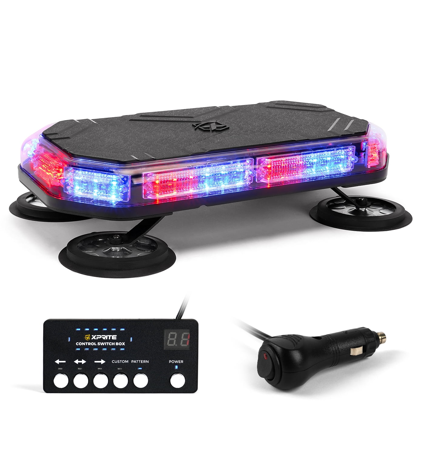 Xprite LED Rooftop Strobe Beacon Lights, Magnetic Base Emergency Hazard ...