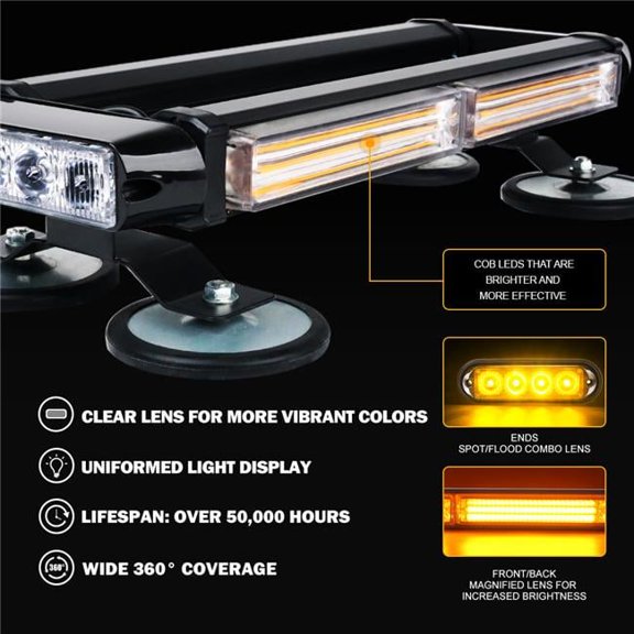 Xprite Pursuit 14.5" COB Series Rooftop LED Strobe Light with Magnetic Base