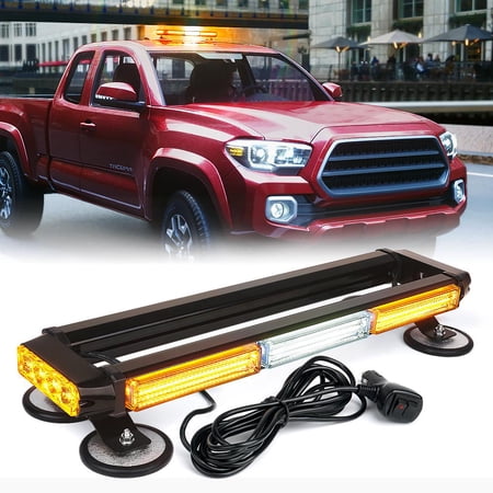 Xprite Pursuit 20" COB Series Rooftop LED Strobe Light with Magnetic Base - White Amber