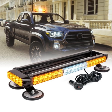 Xprite Pursuit 20" LED Series Rooftop Strobe Light with Magnetic Base - White Amber