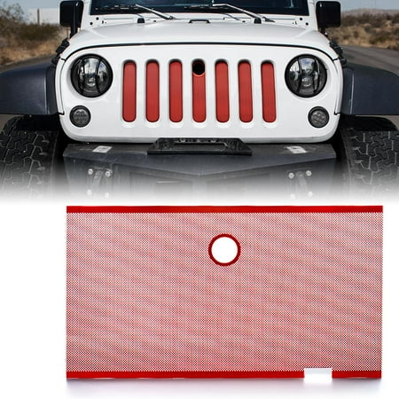 Xprite Red Stainless Steel Mesh Insert For Jeep Wrangler JK JKU 2007-2018 Original Grille