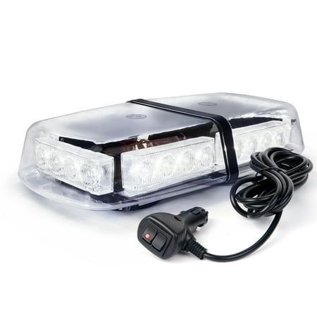 Xprite USA 52010B-W Beta Series 12W LED Rooftop Strobe Light with Magnetic Base - White