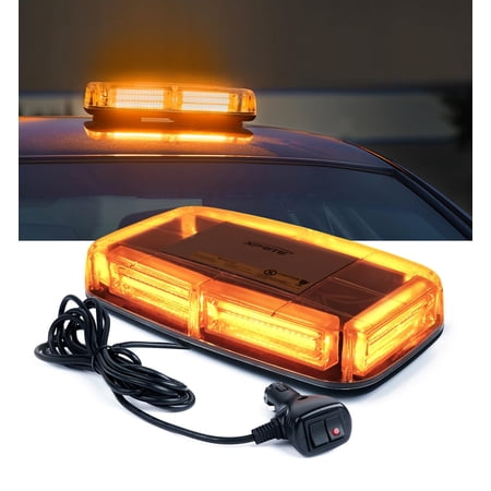 Xprite USA 6 COB LED Burst Series 30W Rooftop Strobe Light with Magnetic Base - Amber
