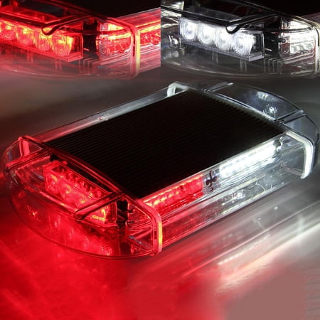 Xprite USA Radiant Series 40 LED Emergency LED Strobe Light with Magnetic Base - Red & White