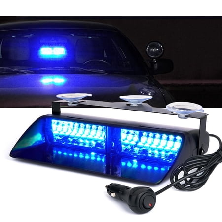 Xprite Undercover Series LED Strobe Lights For Dash / Windshield With Suction Cups - Blue