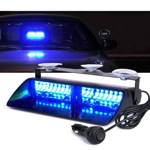Xprite Undercover Series LED Strobe Lights For Dash / Windshield With Suction Cups - Blue